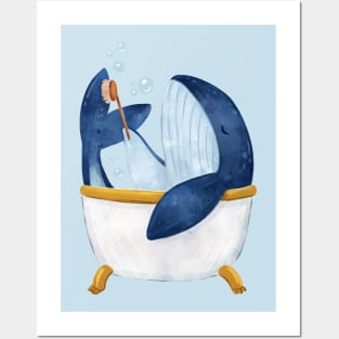 Whale in Bathtub Posters and Art